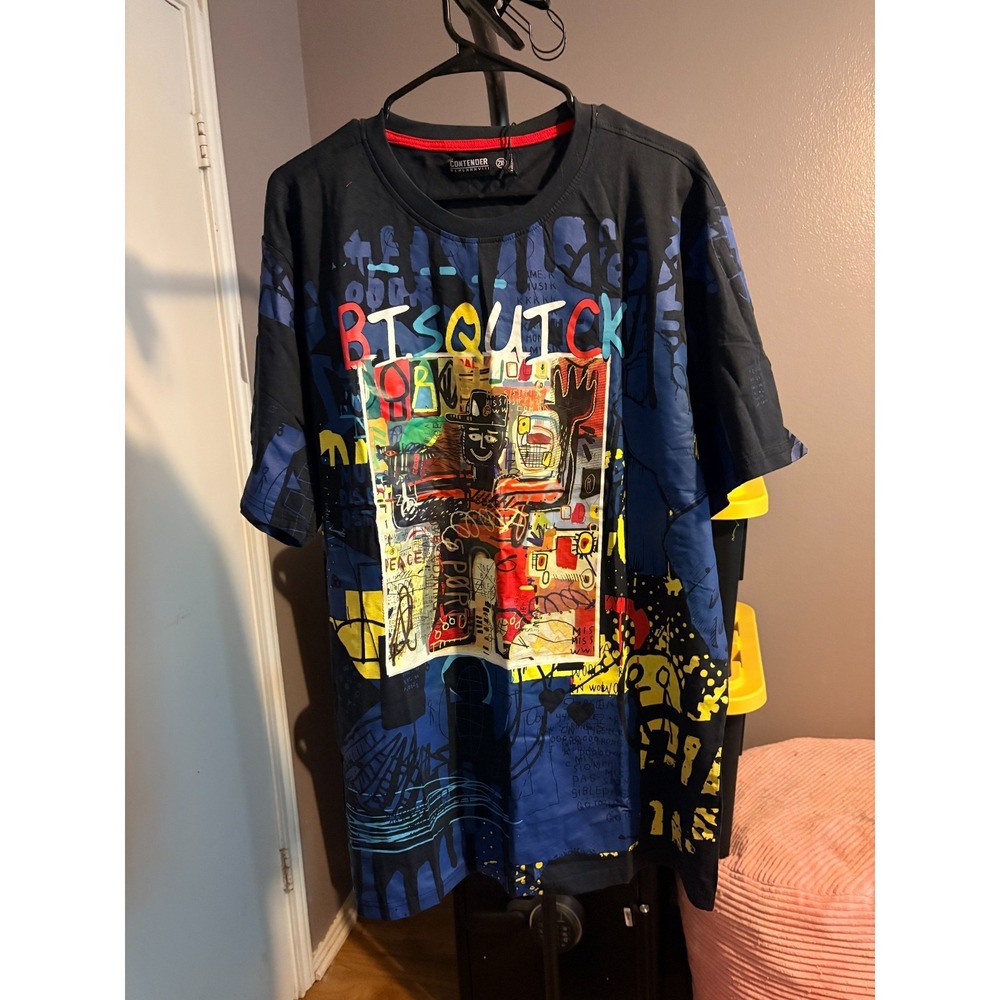 Contender Black and Multicolor Graphic T-Shirt Sz‎ 2X